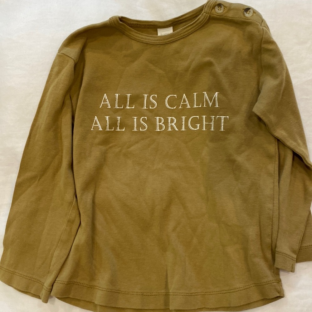 Kate Quinn holiday “All Is Calm All Is Bright”, 5T, 100% organic cotton